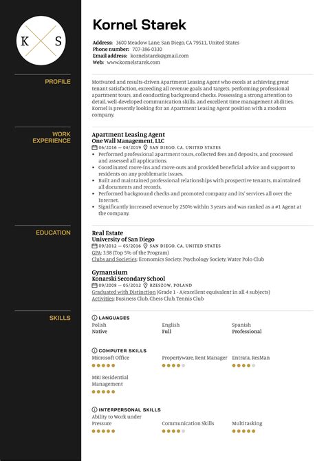 leasing agent job description  resume fandykunts