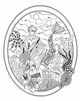 Coloring Pages Sirens Adults Water Mermaid Color Little Worlds Kids Adult Octopus Garden Turtle Medusa Zentangle Children Also Whale Print sketch template