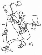 Cow Girl Coloring Pages Milking Done Farm Little Drawing Farmer Color Getdrawings Printable Colorluna sketch template