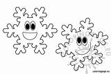 Snowflakes Smiling Coloring Two Illustration Winter Reddit Email Twitter Coloringpage Eu sketch template