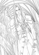 Coloring Sephiroth Fantasy Final Pages Lineart Color Deviantart Printable Getcolorings Drawings sketch template