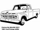 Pickup Trucks Ford Truck Coloring 1961 Scroll Saw Patterns Old Pick Pages Classic Burning Wood Village Stencils Car Drawings Transportation sketch template