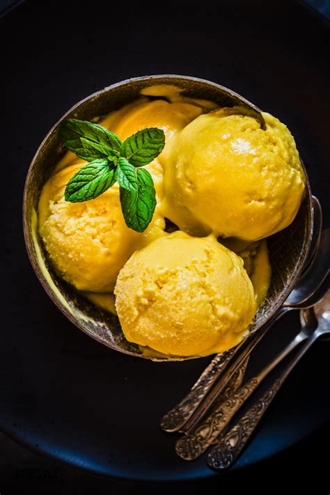 homemade mango ice cream  ingredients  ice cream maker