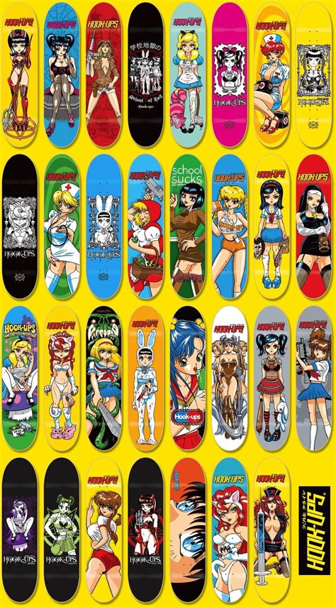 hookups cartoon hottie skateboards collection skateboard art design
