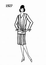 Drawing Flapper 1920s Fashion Sketches Dress Line 1927 Getdrawings Simple Silhouette Drawings Choose Board sketch template