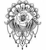 Lace Drawing Tattoo Tattoos Line Rose Pattern Getdrawings Fults Twitter sketch template
