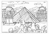 Louvre Colouring Activityvillage Activity Vuelta Geography sketch template