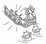 Dragon Boat Festival Coloring Pages Chinese Colouring Printable Getcolorings Print Family sketch template