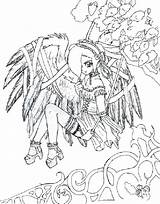 Coloring Pages Fairy Anime Gothic Printable Goth Getcolorings Interesting Getdrawings sketch template
