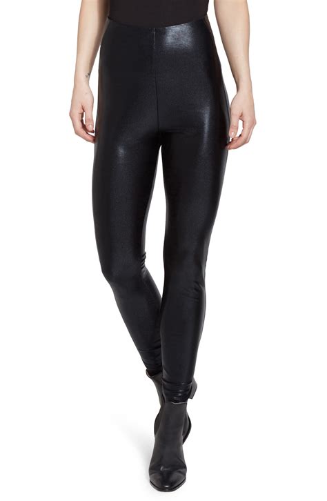 lyssé super high waist faux leather leggings in black save 60 lyst