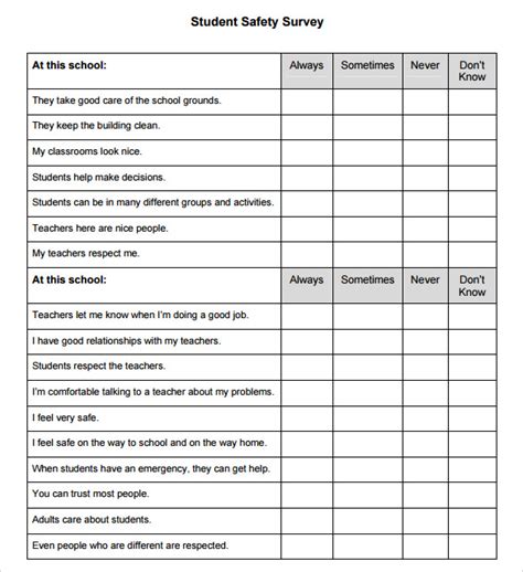 blank survey samples sample templates