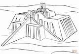 Ziggurat Coloring Ur Pages Mesopotamia Printable Drawings Ancient Sketch Buildings Template Architecture Choose Board sketch template
