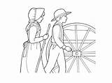 Coloring Pages Pioneer Girl Drawing Laundry Boy Primary Color Illustration Activities Lds Walking Drawings Getcolorings Handcart Wheel Trek Young Choose sketch template