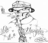 Gangster Thug Skulls Gansta sketch template