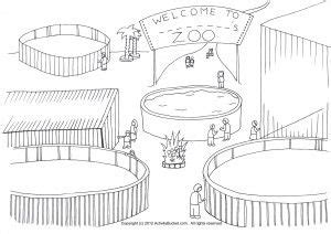 empty zoo cage coloring page animales zoo colores