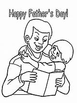 Coloring Pages Dad Daddy Kid Read Book His Hug sketch template