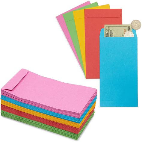 pack colored cash envelopes  money saving budgeting coins