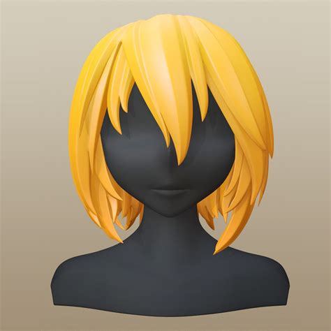 Anime Hair 3d Model