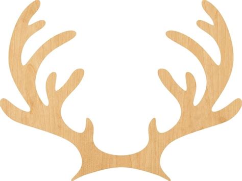 reindeer antlers wooden laser cut  shape great  etsy