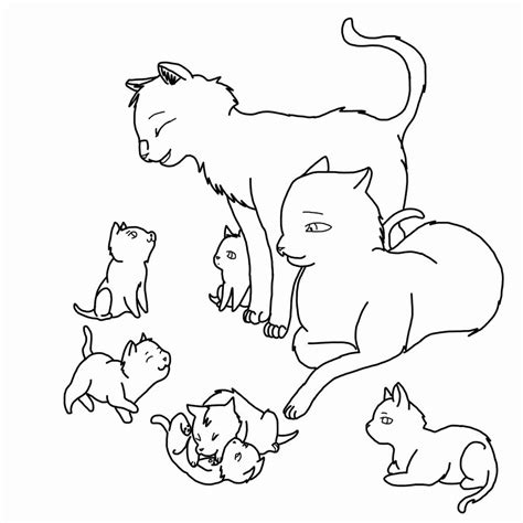 cat family lineart outlined  rjtheawesome  deviantart