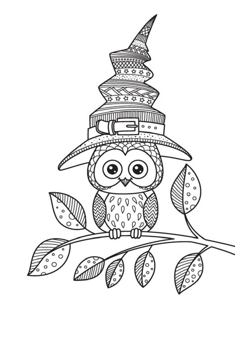 mandala owl cute coloring page  print