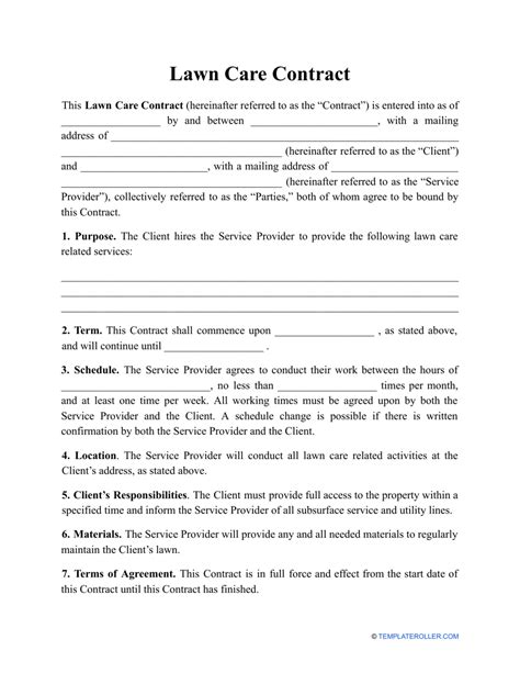 lawn care contract template fill  sign