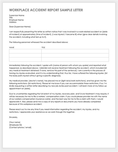 sample  incident report letter    letter template