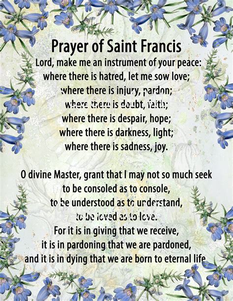 st francis  assisi prayer poster quote original wall art bible