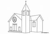 Church Coloring Buildings sketch template