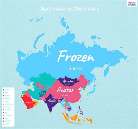 map   world showing favorite disney film  country