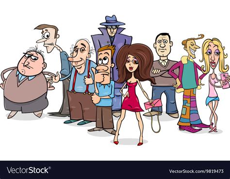 cartoon people group royalty  vector image