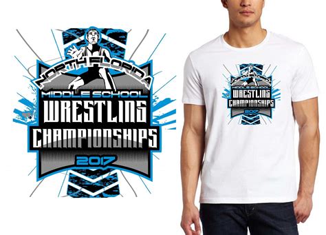 north florida ms wrestling championships vector logo design