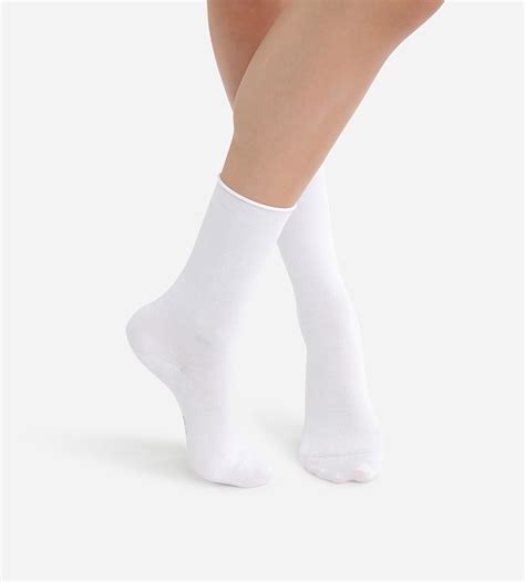 pack   pairs  white cotton modal socks  women