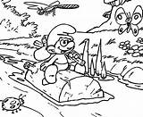 Coloring Smurf Adventurous Pages Wecoloringpage sketch template