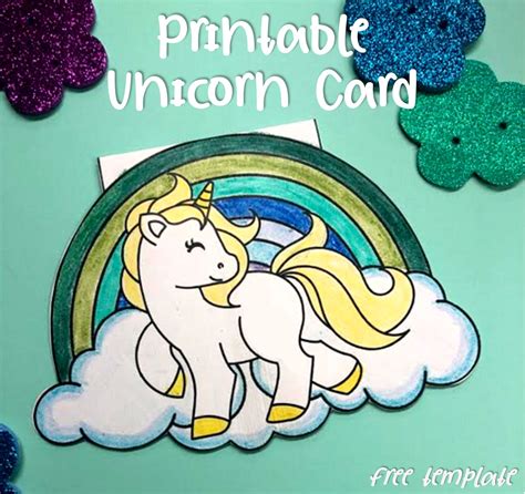 printable unicorn card  learning curve