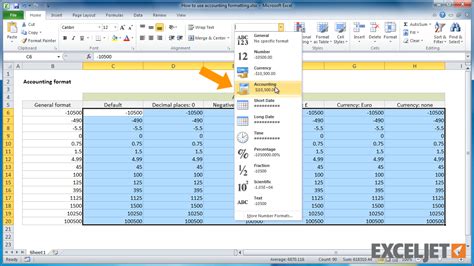 excel tutorial    accounting formatting  excel