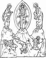 Transfiguration Orthodox Catholic Ikon Prayer Tabor Senhor sketch template