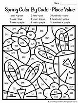 Grade Spring Color Second Coloring Code Pages 2nd Number Kindergarten Educational Teacherspayteachers Preview Struck Tone Consists Plates Sized Wooden Metal sketch template