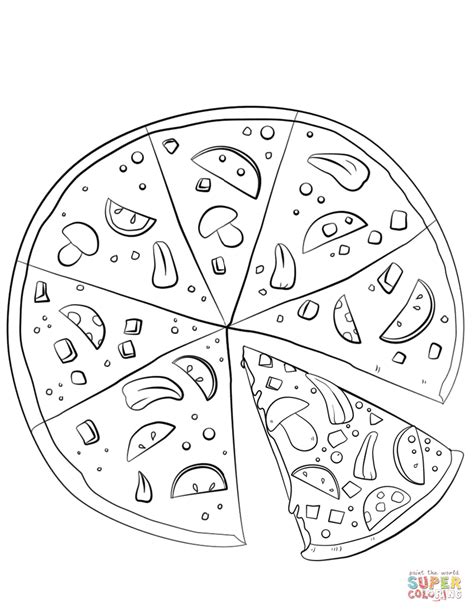 sliced pizza coloring page  printable coloring pages