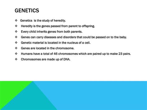 ppt genetics and common genetic disorders powerpoint