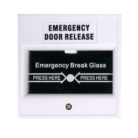 break glass emergency door release white