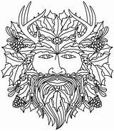 Coloring King Man Green Pages Line Holly Patterns Embroidery Pagan Celtic Drawing Designs Books Printable Transparencies Yule Adult Silhouette Book sketch template