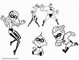 Incredibles Coloring Pages Characters Printable Print Kids Color sketch template