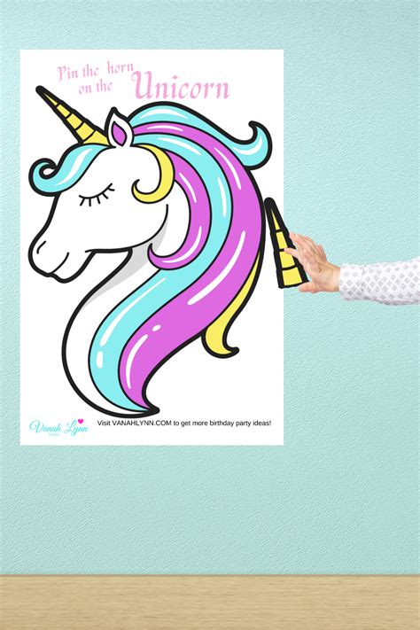unicorn party game pin  horn   unicorn unicorn birthday
