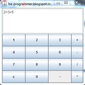 simple calculator  java baprogrammer