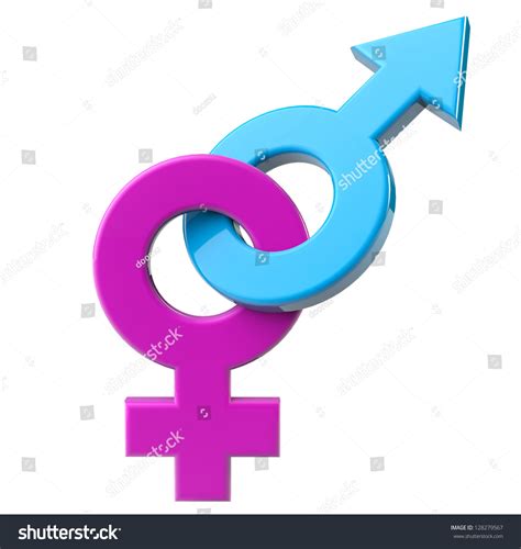 Male And Female Sex Symbol On A White Background Stock