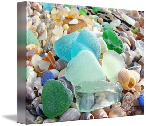 Seaglass Art Prints Blue Sea Glass Beach Coastal By Baslee