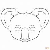 Koala Mask Coloring Printable Pages Template Templates Supercoloring Paper sketch template