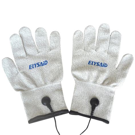 1pair Conductive Breathable Silver Fiber Tens Massage Electrode Gloves