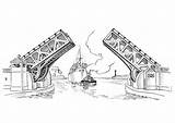 Levadizo Dibujo Brug Kleurplaat Ponte Basculante Drawbridge sketch template